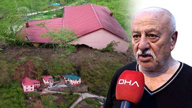 Misafirliğe gitti, hayatı kurtuldu! Trabzon'da heyelan bir evi yuttu