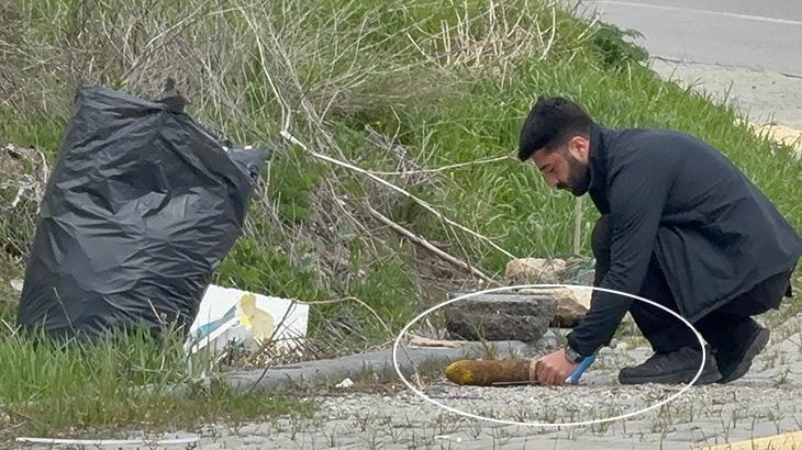 Sivas'ta yol kenarında havan topu mermisi olduğu değerlendirilen mühimmat bulundu