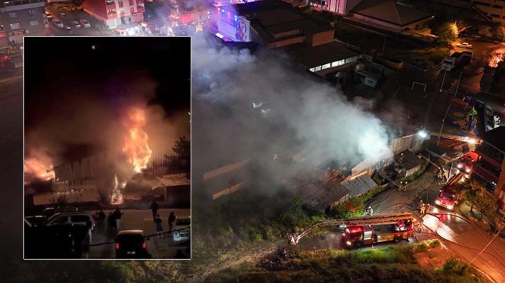 Arnavutköy'de fabrikada başlayıp çevredeki binalara sıçrayan yangın söndürüldü