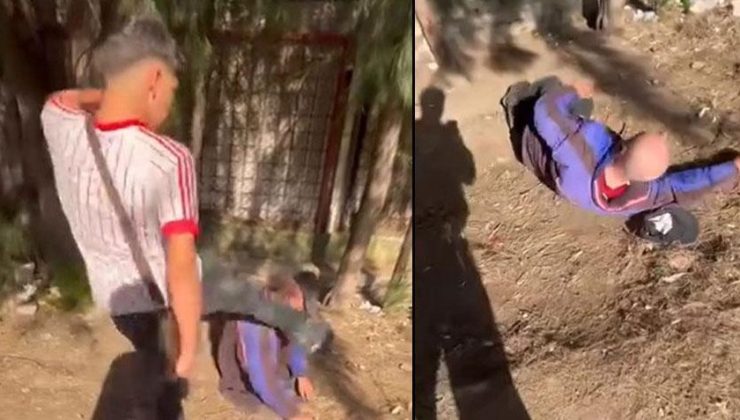 İzmir'de skandal! Sokakta uyuyan yaşlı adamın yüzüne tekme attı