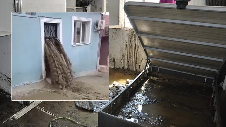 Manisa'da şoke eden görüntü! Sel suları evinin içinden geçti: Ölümden döndü