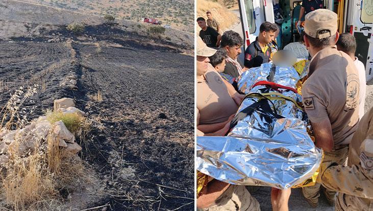 Alevlerin ortasında kaldı! Cizre'de arazide uyuyan çoban anız yangınında ağır yaralandı