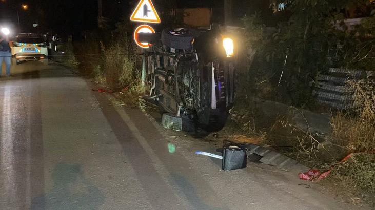 Bursa’da feci kaza! Takla atan araç çitlere çarparak durabildi; 2 yaralı