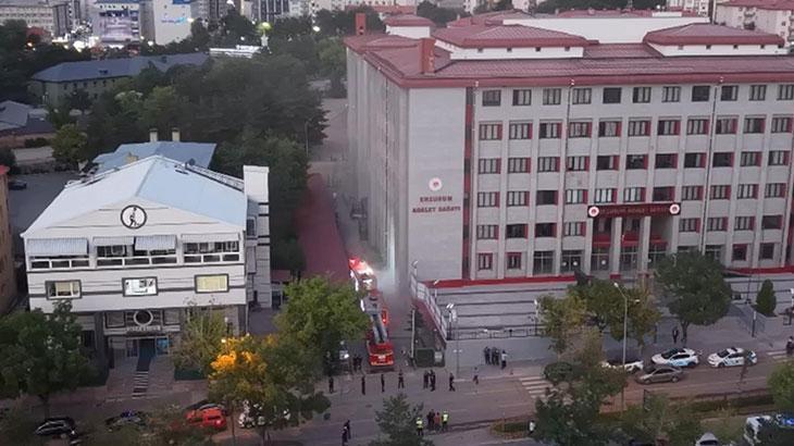 Erzurum Adliyesinin arşiv bölümünde yangın