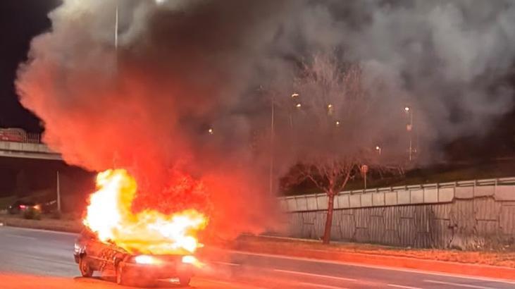 Eskişehir-Ankara karayolunda LPG tankı patlayan otomobil alev topuna döndü