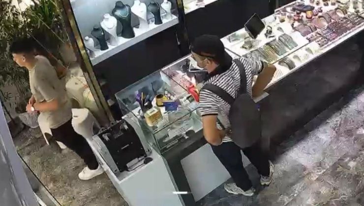Kuyumcuda 580 bin liralık bilezik hırsızlığı! Kaçarken kapıya çarptı, esnaf peşine düştü