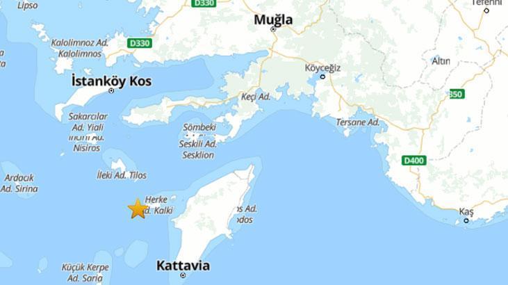 Muğla açıklarında 4.1 büyüklüğünde deprem