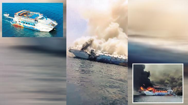 Yanan gezi teknesinde can pazarı: 115 kişi denize atlayarak kurtuldu