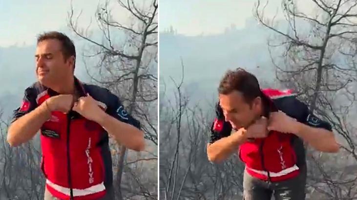 Yangını anlatıyordu! Balıkesir Büyükşehir Belediye Başkanı Ahmet Akın yaralandı