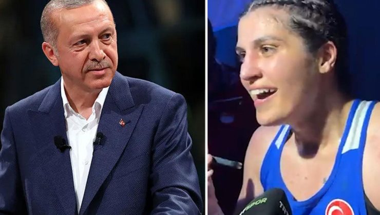Cumhurbaşkanı Erdoğan’dan Busenaz Sürmeneli’ye gülümseten soru