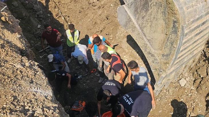 Hatay’da altyapı çalışmaları esnasında göçük! 2 işçi yaralandı