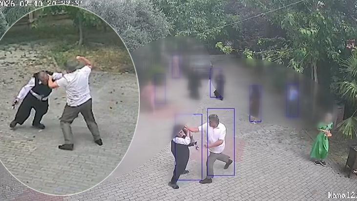 İmam ve müezzinin yardım parası kavgası! Cami önünde tekme tokat birbirlerine girdiler