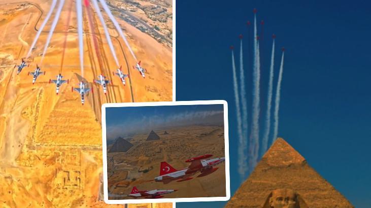Türk Yıldızları, Mısır Piramitleri’nin üzerinde gösteri uçuşu yaptı