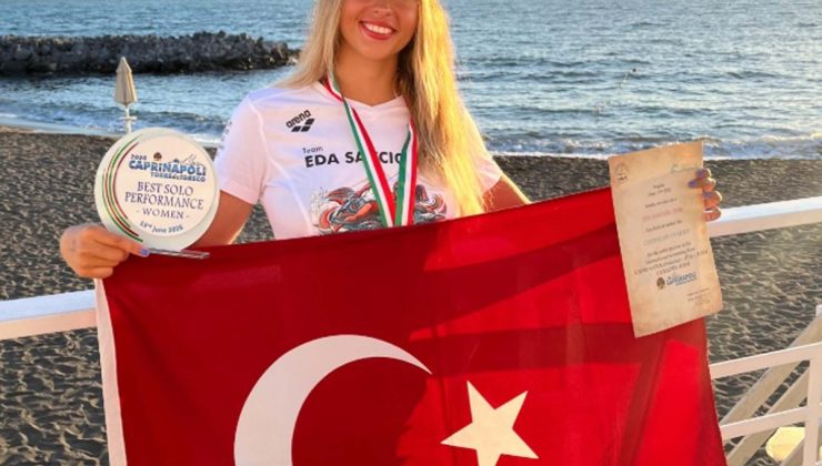 18 yaşındaki Eda Savcıgil okyanusta tarih yazdı! Catalina Kanalı’nı iki rekorla geçti