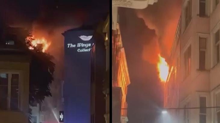 Beyoğlu’nda otelde yangın! Ekiplerin alevlere müdahalesi sürüyor