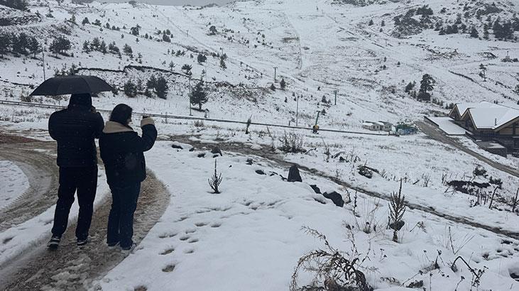 Bolu’da yüksek kesimlerde kar yağışı etkili oldu