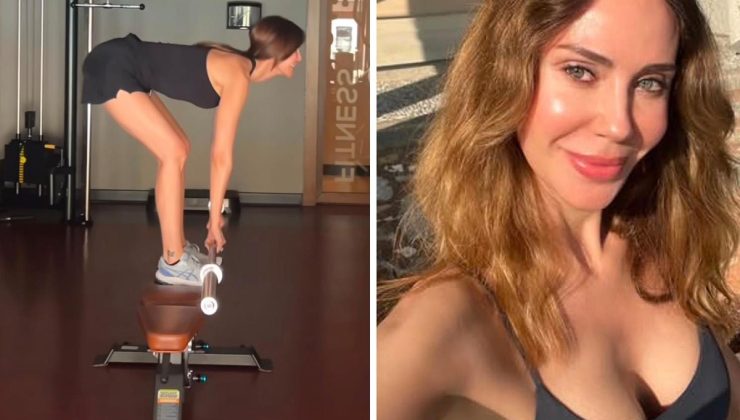 Demet Şener spor yaparken yere kapaklandı! İşte o anlar