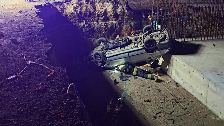 Eskişehir’de feci kaza: Yol çalışması çukuruna düşen araçta 1 ölü, 5 yaralı