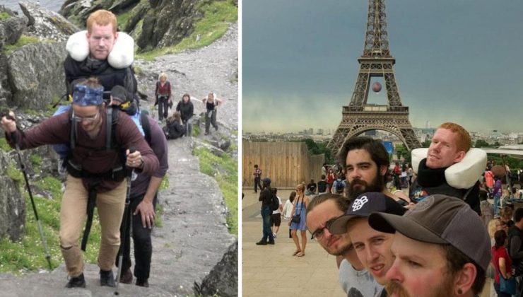 Gerçek dostluğun fotoğrafı! Engelleri birlikte aşıyorlar