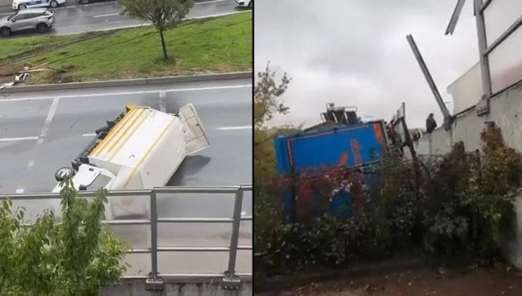 Son dakika… İstanbul’da korkutan kaza! Kamyon karşı şeride daldı, yaralılar var