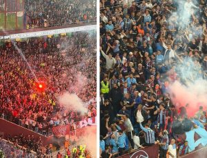 Trabzonspor-Beşiktaş maçında meşale yakan taraftarlar hakkında adli tahkikat